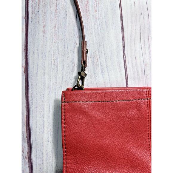 The Sak Iris Demi Orange Brown Pebble Leather Crossbody Shoulder Purse Bag - Picture 6 of 15